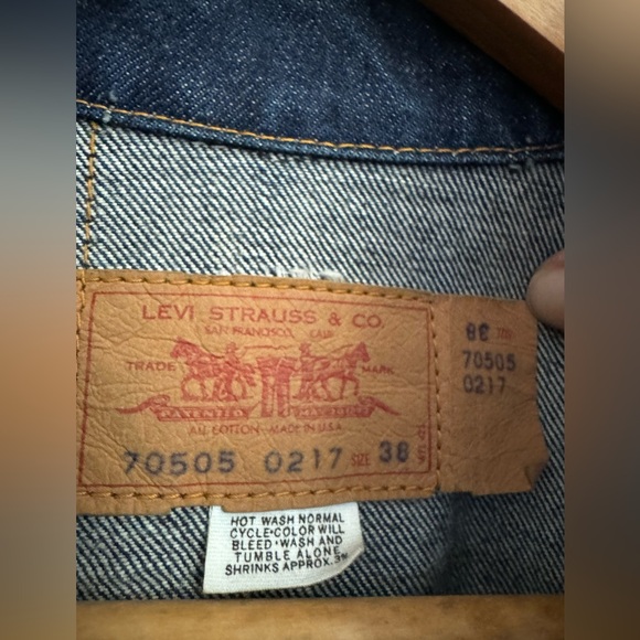 Vintage Levis Big E 70505 0217 Denim Trucker Jacket Size 38 USA Made - Picture 3 of 8